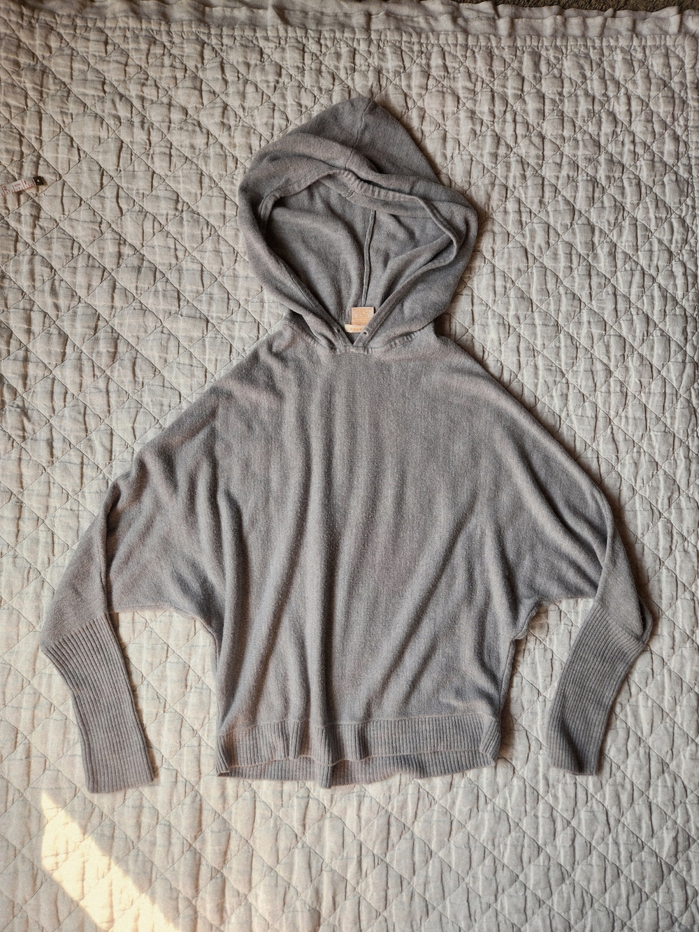 Sweet Romeo Light Gray Hooded Women's Sweater